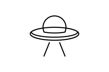 Uzaylı uçakları. Uzay keşfi ile ilgili ikon. çizgi simgesi tarzı. Basit vektör tasarımı