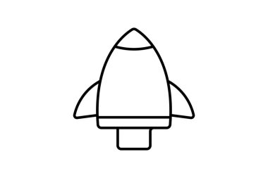 Roket. Uzay keşfi ile ilgili ikon. çizgi simgesi tarzı. Basit vektör tasarımı