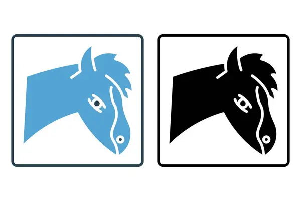 Pferd Ikone Ikone Zusammenhang Mit Landwirtschaft Und Landwirtschaft Geeignet Für — Stockvektor