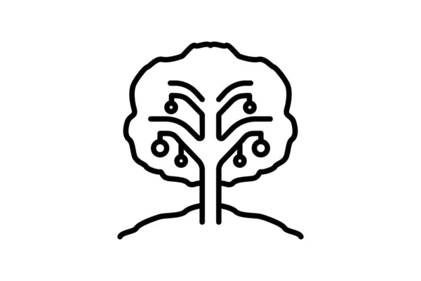 Икона Фруктового Дерева Икона Связанная Земледелием Фермерством Подходит Дизайна Веб — стоковый вектор