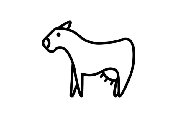 奶牛Icon Icon Related Farming Farm 适用于网站设计 用户界面等 线条图标风格 可编辑的简单向量设计 — 图库矢量图片