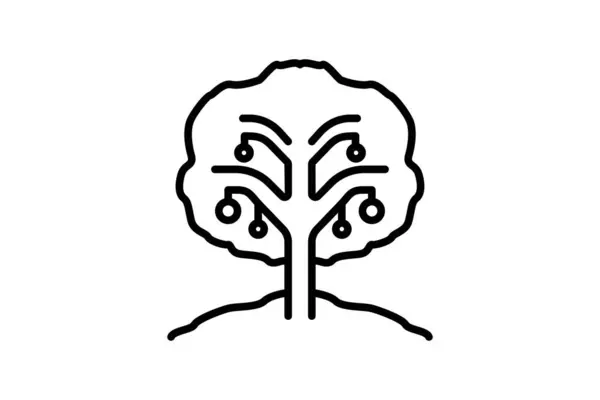 Obstbaum Ikone Ikone Zusammenhang Mit Landwirtschaft Und Landwirtschaft Geeignet Für — Stockvektor