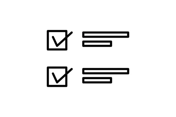 Checkliste Symbol Ikone Zusammenhang Mit Der Bewertung Zeilensymbolstil Einfaches Vektordesign — Stockvektor