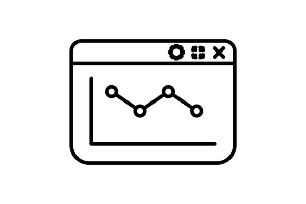 Аналитическая Chart Icon Икона Касающаяся Оценки Стиль Значка Линии Простой — стоковый вектор