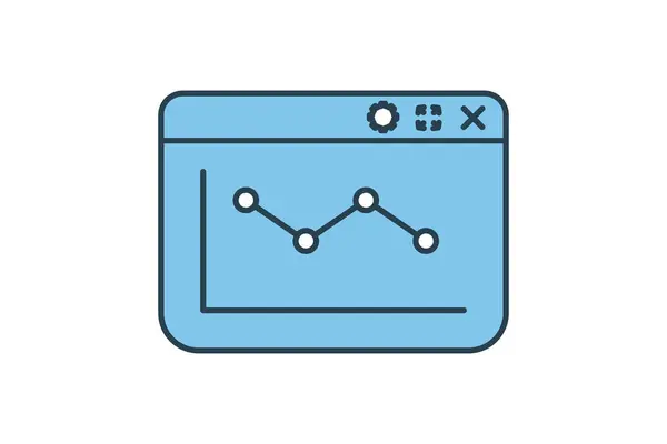 Аналитическая Chart Icon Икона Касающаяся Оценки Стиль Значка Плоской Линии — стоковый вектор