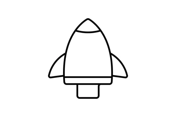 Raketa Ikona Související Průzkumem Vesmíru Styl Ikon Čáry Jednoduchý Návrh — Stockový vektor
