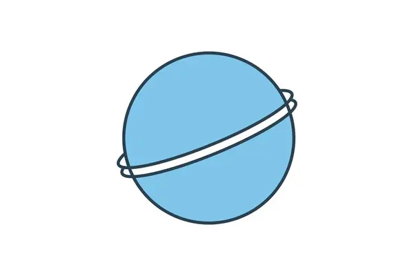 행성입니다 Flat 아이콘 스타일과 관련된 아이콘 간단한 디자인 — 스톡 벡터