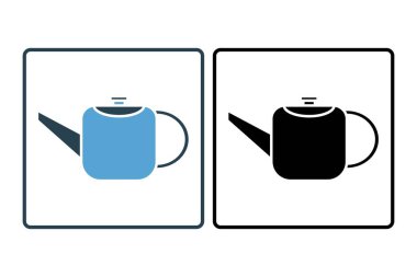 Çaydanlık Simgesi. Mutfak aletine bağlı ikon. Web sitesi tasarımı, uygulama ve kullanıcı arayüzleri için uygun. Katı simge stili. Basit vektör tasarımı düzenlenebilir