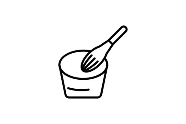 Kaynak Kremi Simgesi Mutfak Aletine Bağlı Ikon Web Sitesi Tasarımı — Stok Vektör