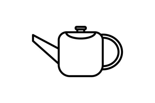 Икона Чайник Икона Связанная Кухонным Инструментом Подходит Дизайна Веб Сайтов — стоковый вектор