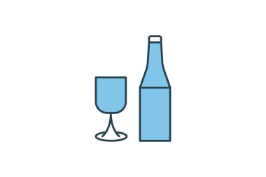 Şarap kadehi ikonu. Restoranla, yemekle, mutfak aletleriyle ilgili ikon. Web sitesi tasarımı, uygulama ve kullanıcı arayüzleri için uygun. Düz çizgi simgesi tarzı. Basit vektör tasarımı düzenlenebilir