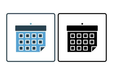 Takvim Simgesi. İşle ilgili ikon. Web sitesi tasarımı, uygulama, UI, kullanıcı arayüzleri için uygun. Katı simge stili. Basit vektör tasarımı düzenlenebilir