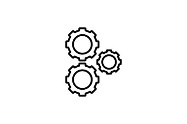Dişli Simgesi. İşle ilgili ikon. Web sitesi tasarımı, uygulama, UI, kullanıcı arayüzleri için uygun. Satır simgesi tarzı. Basit vektör tasarımı düzenlenebilir