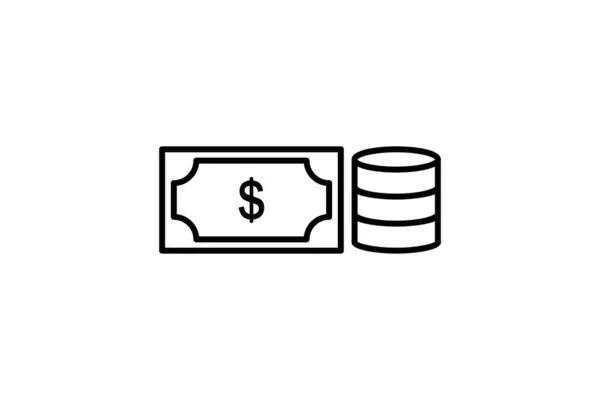 Dollar Sign Icon Icono Relacionado Con Negocio Adecuado Para Diseño — Vector de stock