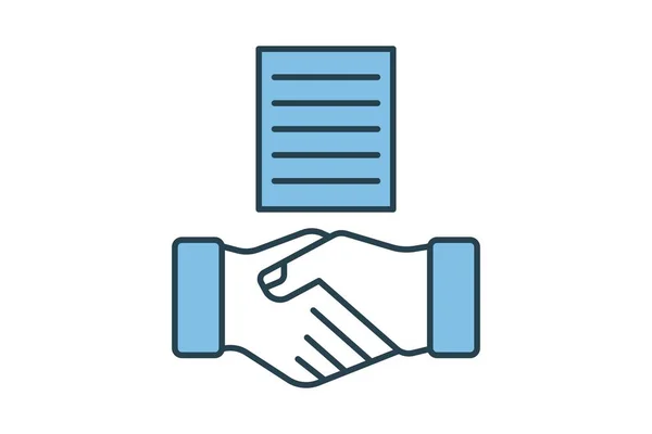 Contract Icon Handshake Contract Paper Icon Related Real Estate Suitable — Stock Vector