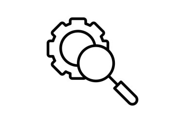 Seo simgesi. Pazarlama ile ilgili bir ikon. Satır simgesi tarzı. Basit vektör tasarımı düzenlenebilir