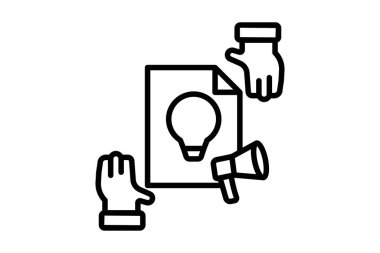 Marka simgesi. Pazarlama ile ilgili bir ikon. Satır simgesi tarzı. Basit vektör tasarımı düzenlenebilir