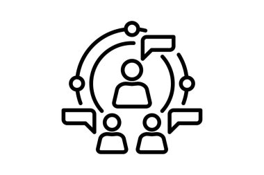 Ağ simgesi. Pazarlama ile ilgili bir ikon. Satır simgesi tarzı. Basit vektör tasarımı düzenlenebilir