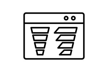 Satış hunisi ikonu. Pazarlama ile ilgili bir ikon. Satır simgesi tarzı. Basit vektör tasarımı düzenlenebilir