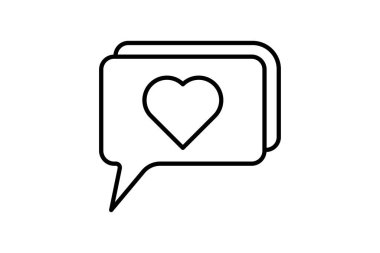 Kalp ikonu gibi. Geribildirim ve Gözden Geçirmeyle ilgili simge. Web sitesi, uygulama, kullanıcı arayüzleri, yazdırılabilir vb için uygun. Satır simgesi tarzı. Basit vektör tasarımı düzenlenebilir