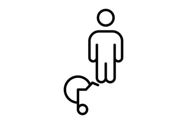 Görünmez sakatlık ikonu. Özürlülük ve sakatlık sembolüyle ilgili bir simge. çizgi simgesi tarzı. Basit vektör tasarımı düzenlenebilir