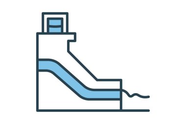 Hidroelektrik güç ikonu. Enerji ve teknolojik gelişimle ilgili bir ikon. Düz çizgi simgesi tarzı. Basit vektör tasarımı düzenlenebilir