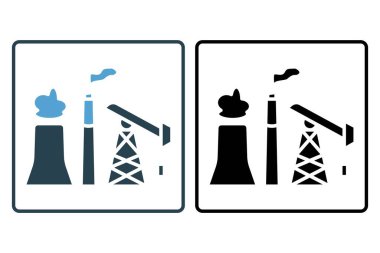 Fosil yakıt ikonu. Enerji ve teknolojik gelişimle ilgili bir ikon. Katı ikon tarzı. Basit vektör tasarımı düzenlenebilir
