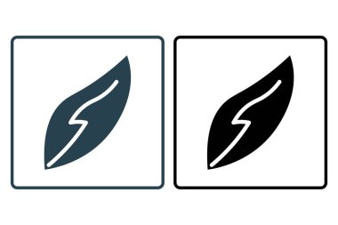 Yeşil enerji ikonu. Enerji ve teknolojik gelişimle ilgili bir ikon. Katı ikon tarzı. Basit vektör tasarımı düzenlenebilir