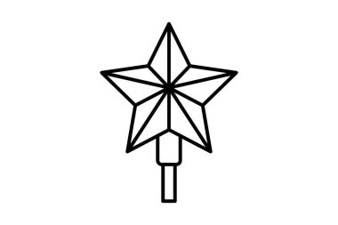 Yıldız simgesi. Noel ve yıl sonu ile ilgili bir ikon. çizgi simgesi tarzı. Basit vektör tasarımı düzenlenebilir