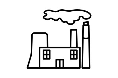 Güç santrali simgesi. Enerji ve teknolojik gelişimle ilgili bir ikon. çizgi simgesi tarzı. Basit vektör tasarımı düzenlenebilir