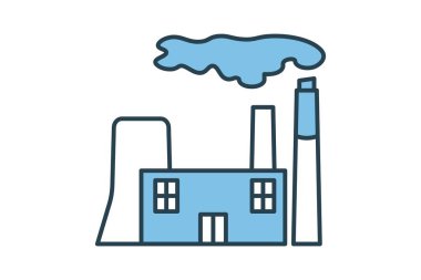 Güç santrali simgesi. Enerji ve teknolojik gelişimle ilgili bir ikon. Düz çizgi simgesi tarzı. Basit vektör tasarımı düzenlenebilir