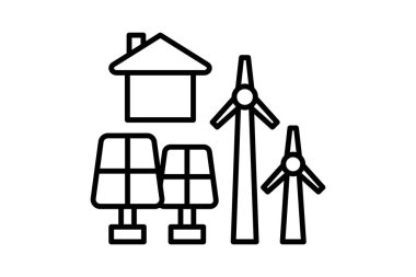 akıllı ızgara simgesi. Enerji ve teknolojik gelişimle ilgili bir ikon. çizgi simgesi tarzı. Basit vektör tasarımı düzenlenebilir