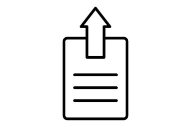 Belge simgesi yükle. Temel web ve UI ile ilgili simge. Web sitesi, uygulama, kullanıcı arayüzleri, yazdırılabilir vb için uygun. çizgi simgesi tarzı. Basit vektör tasarımı düzenlenebilir