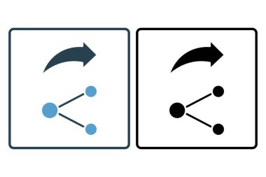 Paylaşım simgesi. Temel web ve UI ile ilgili simge. Web sitesi, uygulama, kullanıcı arayüzleri, yazdırılabilir vb için uygun. Katı ikon tarzı. Basit vektör tasarımı düzenlenebilir