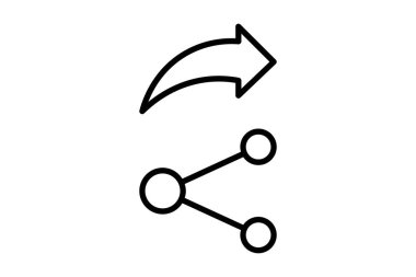Paylaşım simgesi. Temel web ve UI ile ilgili simge. Web sitesi, uygulama, kullanıcı arayüzleri, yazdırılabilir vb için uygun. çizgi simgesi tarzı. Basit vektör tasarımı düzenlenebilir