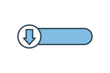 İndirme düğmesi simgesi. İndirme ile ilgili simge. Web sitesi, uygulama, kullanıcı arayüzleri, yazdırılabilir, ui vs. için uygun. Düz çizgi simgesi tarzı. Basit vektör tasarımı düzenlenebilir
