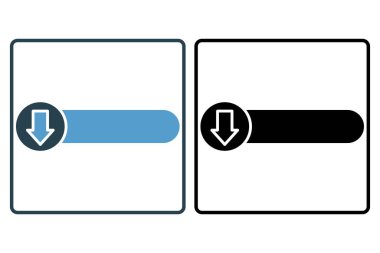 İndirme düğmesi simgesi. İndirme ile ilgili simge. Web sitesi, uygulama, kullanıcı arayüzleri, yazdırılabilir, ui vs. için uygun. Katı ikon tarzı. Basit vektör tasarımı düzenlenebilir