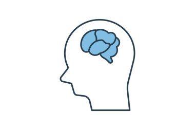 Terapi oturumu ikonu. Ruh sağlığıyla ilgili bir ikon. Web sitesi, uygulama, kullanıcı arayüzleri, yazdırılabilir vb için uygun. Düz çizgi simgesi tarzı. Basit vektör tasarımı düzenlenebilir