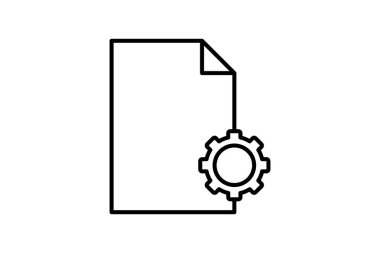 Yapılandırma dosya simgesi. Kurulum ve ayar ile ilgili simge. Web sitesi, uygulama, kullanıcı arayüzleri, yazdırılabilir vb için uygun. çizgi simgesi tarzı. Basit vektör tasarımı düzenlenebilir