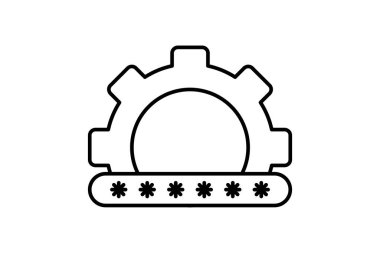 Parola ayarlama simgesi. Kurulum ve ayar ile ilgili simge. Web sitesi, uygulama, kullanıcı arayüzleri, yazdırılabilir vb için uygun. çizgi simgesi tarzı. Basit vektör tasarımı düzenlenebilir