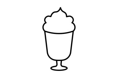 Milkshake ikonu. Fast food ile ilgili bir ikon. Web sitesi, uygulama, kullanıcı arayüzleri, yazdırılabilir vb için uygun. çizgi simgesi tarzı. Basit vektör tasarımı düzenlenebilir