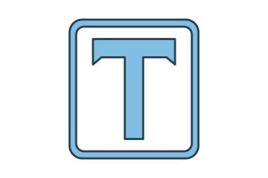 Metin simgesi. Düzenleme aracına bağlı simge. Web sitesi, uygulama, kullanıcı arayüzleri, yazdırılabilir vb için uygun. Düz çizgi simgesi tarzı. Basit vektör tasarımı düzenlenebilir