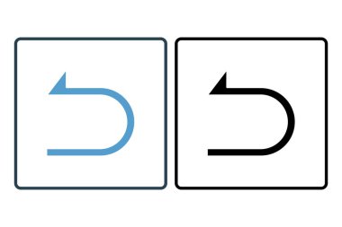 Ok simgesini geri al. Düzenleme aracına bağlı simge. Web sitesi, uygulama, kullanıcı arayüzleri, yazdırılabilir vb için uygun. Katı ikon tarzı. Basit vektör tasarımı düzenlenebilir