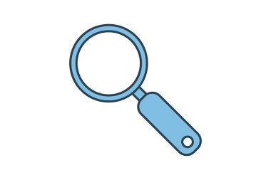 Büyüteç simgesi. Düzenleme aracına bağlı simge. Web sitesi, uygulama, kullanıcı arayüzleri, yazdırılabilir vb için uygun. Düz çizgi simgesi tarzı. Basit vektör tasarımı düzenlenebilir