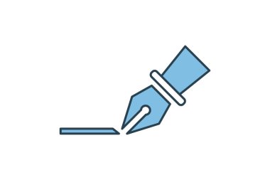 Kalem simgesi. Düzenleme aracına bağlı simge. Web sitesi, uygulama, kullanıcı arayüzleri, yazdırılabilir vb için uygun. Düz çizgi simgesi tarzı. Basit vektör tasarımı düzenlenebilir