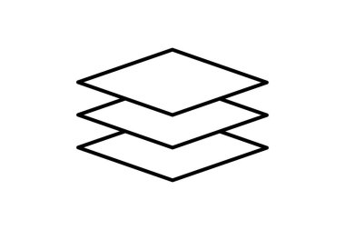 Katman simgesi. Düzenleme aracına bağlı simge. Web sitesi, uygulama, kullanıcı arayüzleri, yazdırılabilir vb için uygun. çizgi simgesi tarzı. Basit vektör tasarımı düzenlenebilir