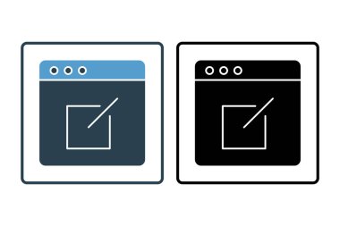 Çevrimiçi Düzenleyici simgesi. Düzenleme aracına bağlı simge. Web sitesi, uygulama, kullanıcı arayüzleri, yazdırılabilir vb için uygun. Katı ikon tarzı. Basit vektör tasarımı düzenlenebilir