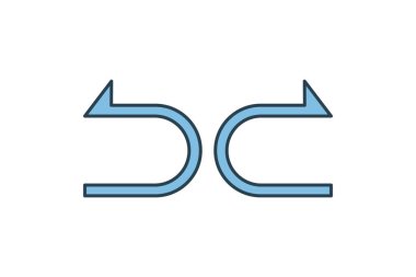 ikonu geri al ve yeniden yapılandır. Düzenleme aracına bağlı simge. Web sitesi, uygulama, kullanıcı arayüzleri, yazdırılabilir vb için uygun. Düz çizgi simgesi tarzı. Basit vektör tasarımı düzenlenebilir