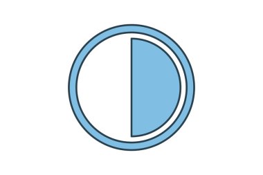 kontrast simgesi. Düzenleme aracına bağlı simge. Web sitesi, uygulama, kullanıcı arayüzleri, yazdırılabilir vb için uygun. Düz çizgi simgesi tarzı. Basit vektör tasarımı düzenlenebilir