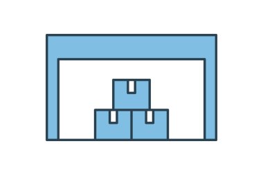 Teslimat kamyonu ikonu. Tedarik zinciri ile ilgili simge. Web sitesi, uygulama, kullanıcı arayüzleri, yazdırılabilir vb için uygun. Düz çizgi simgesi tarzı. Basit vektör tasarımı düzenlenebilir